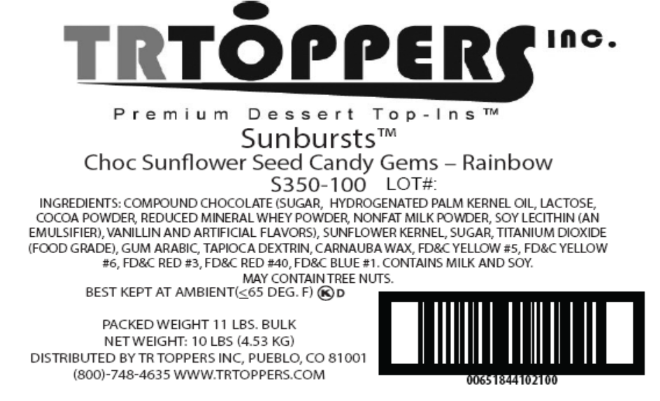 Choc Sunflower Seed Candy Gems  Candy Toppings | TR Toppers S350-100 | Premium Dessert Toppings, Mix-Ins and Inclusions | Canadian Distribution
