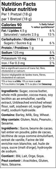 Chocolate Covered Pretzels Nutrition Facts