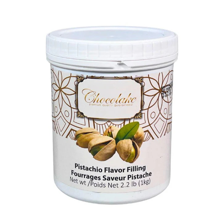 Chocolake 22% Smooth Pistachio Filling - Case of 4 x 1 KG Jars