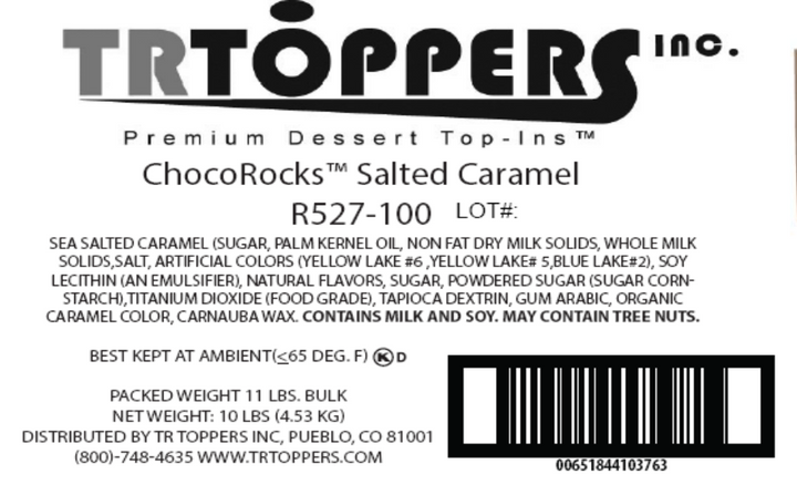 ChocoRocks Salted Caramel Candy Toppings | TR Toppers R527-100 | Premium Dessert Toppings, Mix-Ins and Inclusions | Canadian Distribution