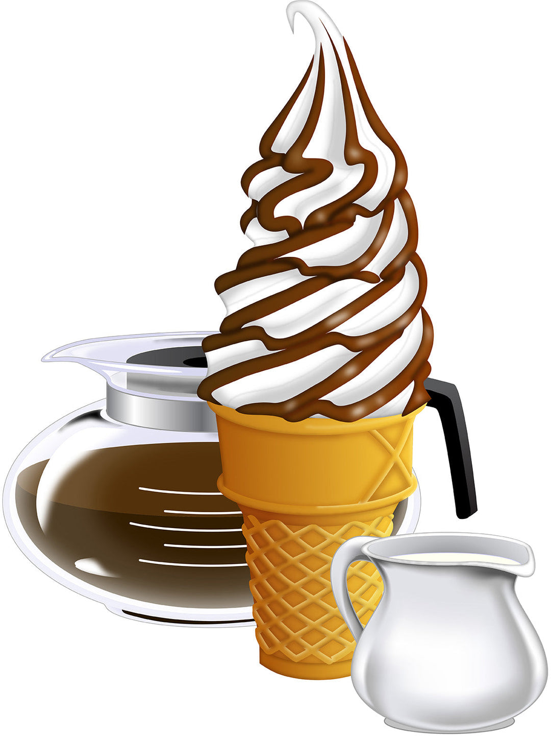 COFFEE N' CREME FLAVOR - Original “Stripe” Syrup For Soft Serve by Flavor Burst Canada - 1 Gallon (3.8 liters)