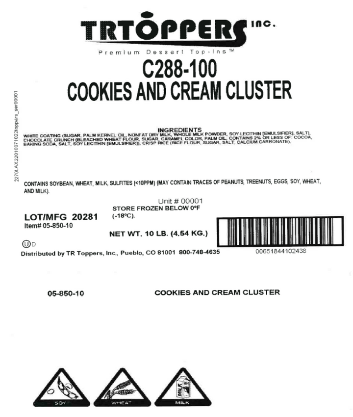 Cookies 'n Cream Clusters - Scrapple Candy Toppings | TR Toppers C288-100 | Premium Dessert Toppings, Mix-Ins and Inclusions | Canadian Distribution