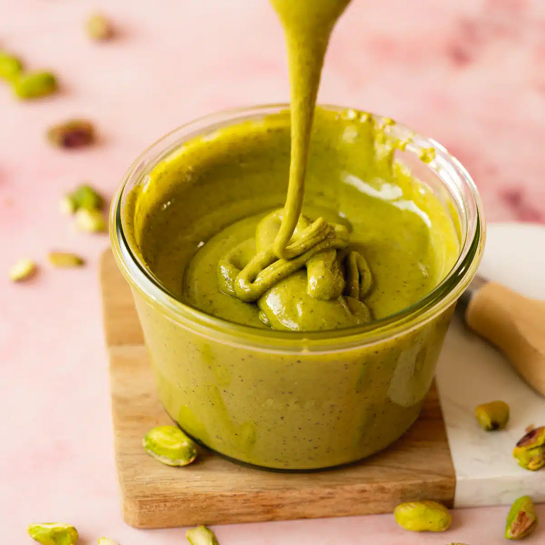 Our fresh, creamy Pistachio Butter will add a delicious twist to your favorite desserts.