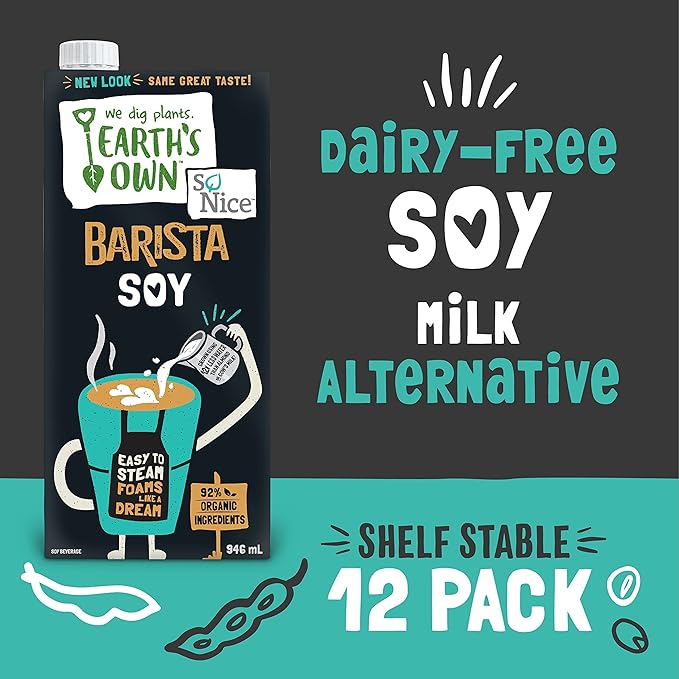 Earth's Own | So Nice Soy Milk Alternative | Barista Edition | 12 x 946ml | Made in Canada