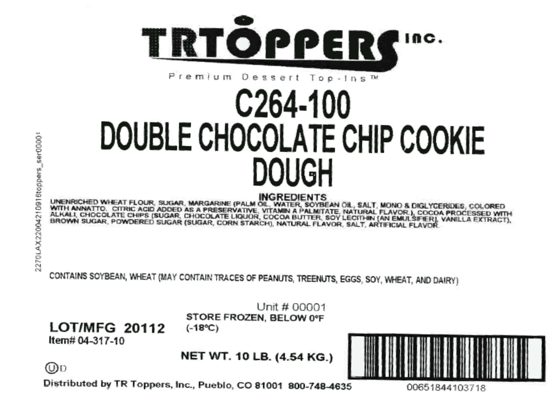Double Chocolate Chip Cookie Dough Candy Toppings | TR Toppers C264-100 | Premium Dessert Toppings, Mix-Ins and Inclusions | Canadian Distribution