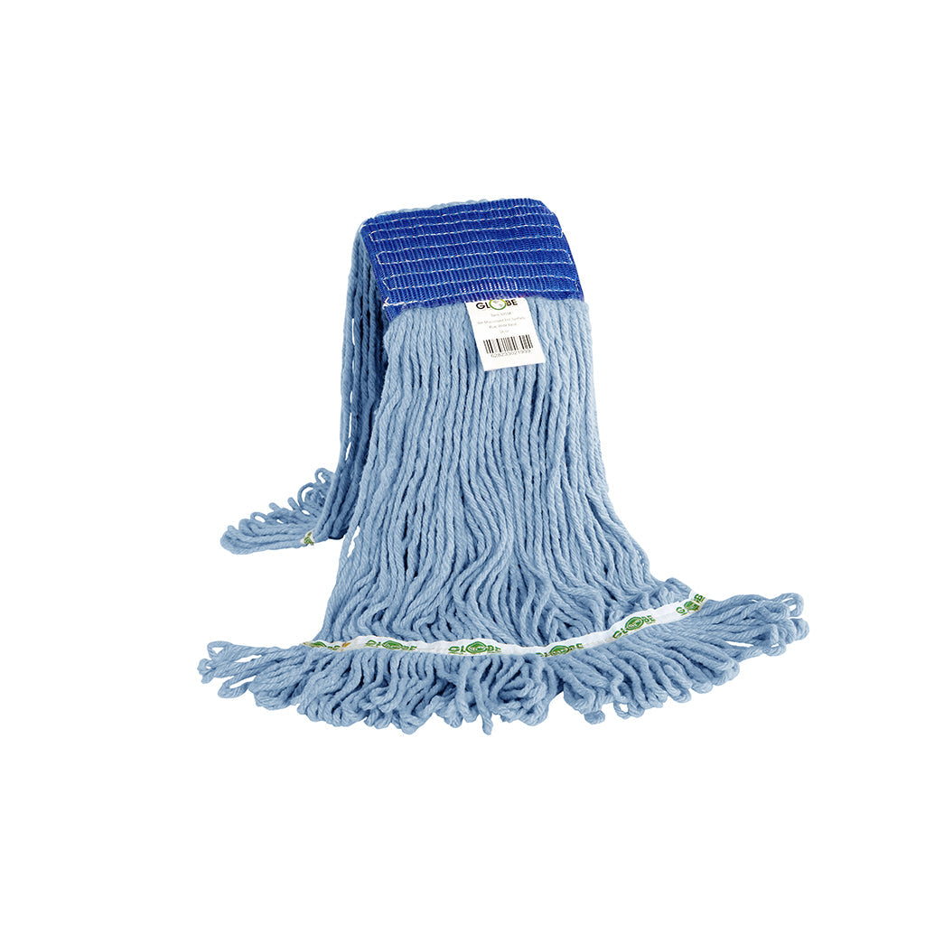 Syn-Pro® Synthetic 5 Inch Wide Band Wet Blue Looped End Mop - Sold By The Case