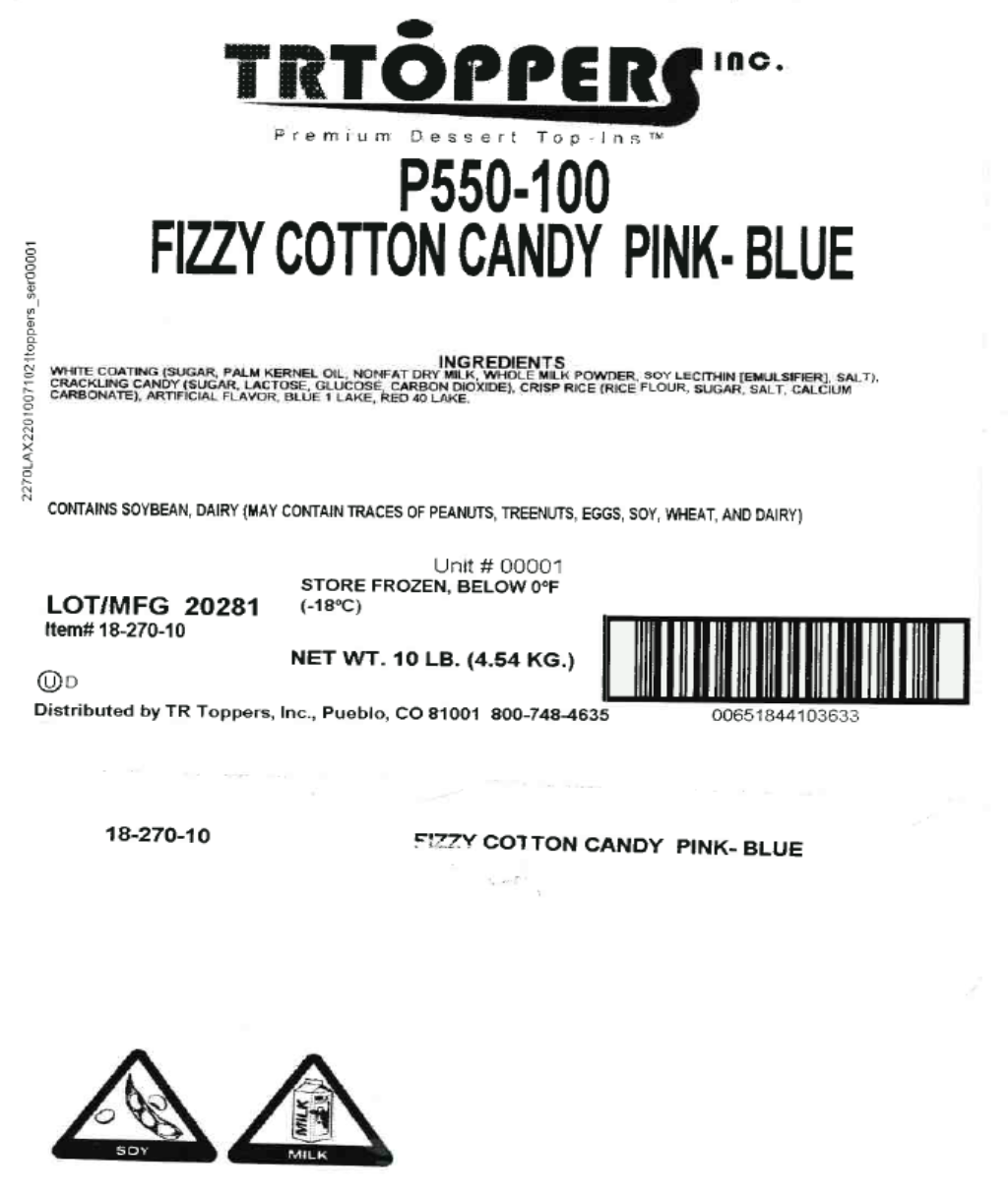 Fizzy Cotton Candy Pink-Blue Candy Toppings | TR Toppers P550-100 | Premium Dessert Toppings, Mix-Ins and Inclusions | Canadian Distribution