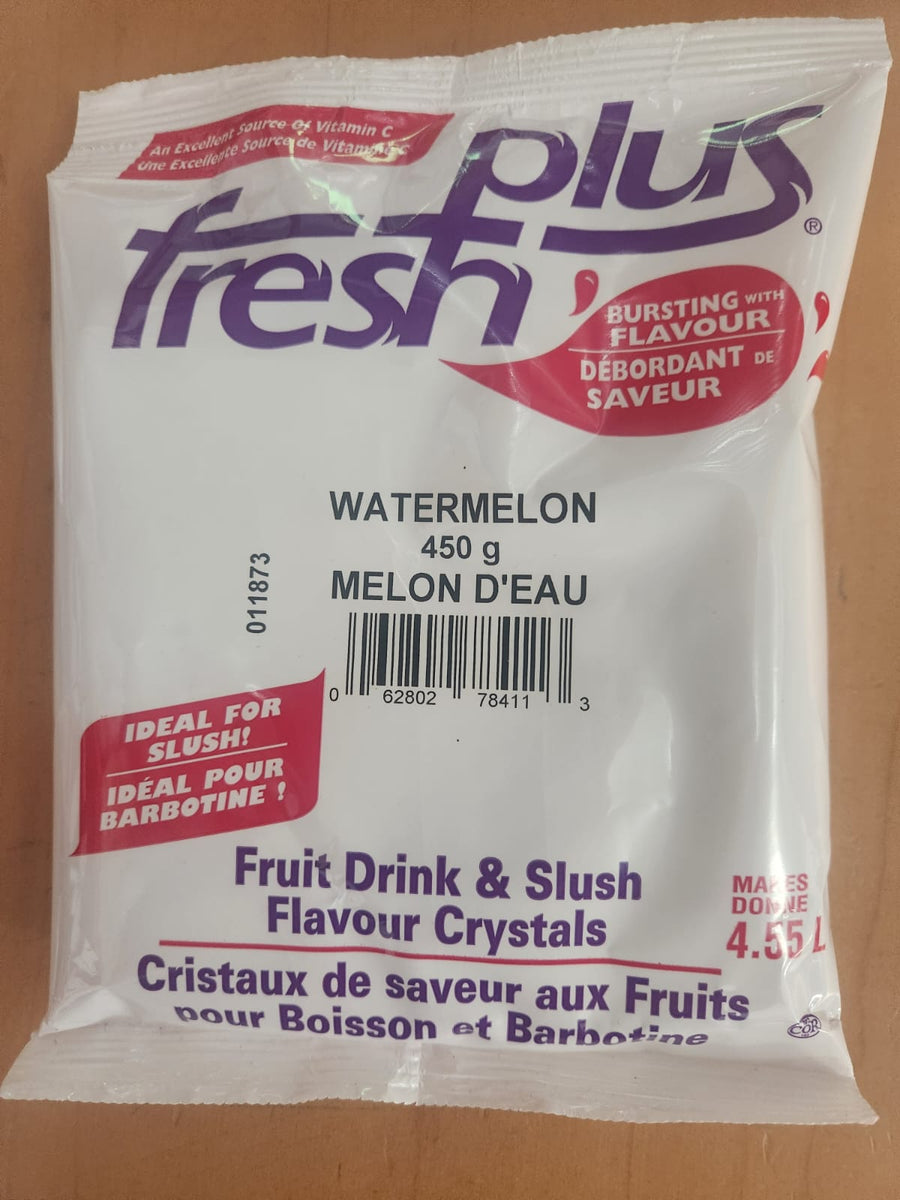 Fresh Plus Watermelon Drink Crystals - Drink and Slush Mix - Lynch - Case ( 12 x 450 grams) - Canada