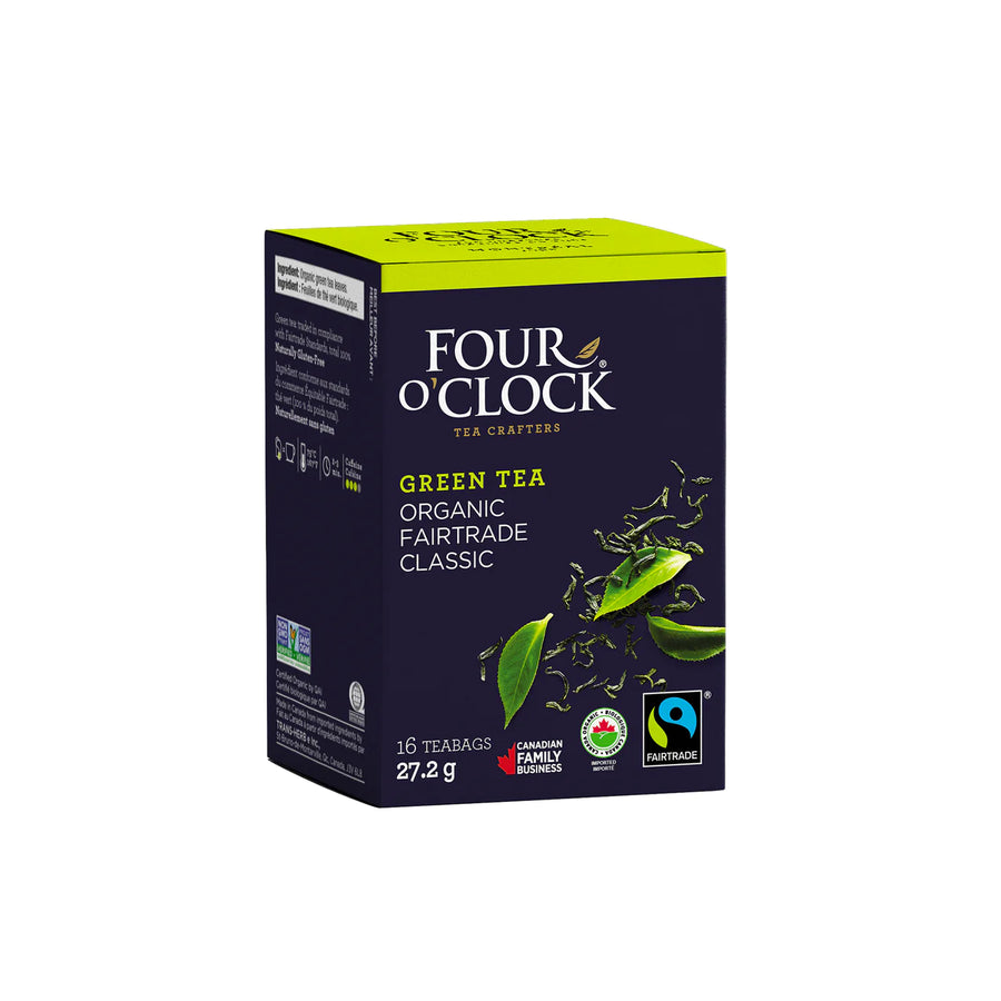 Box of Four O' Clock Tea - Classic Green Tea - Case of 96 Tea Bags | Certified Fairtrade Organic