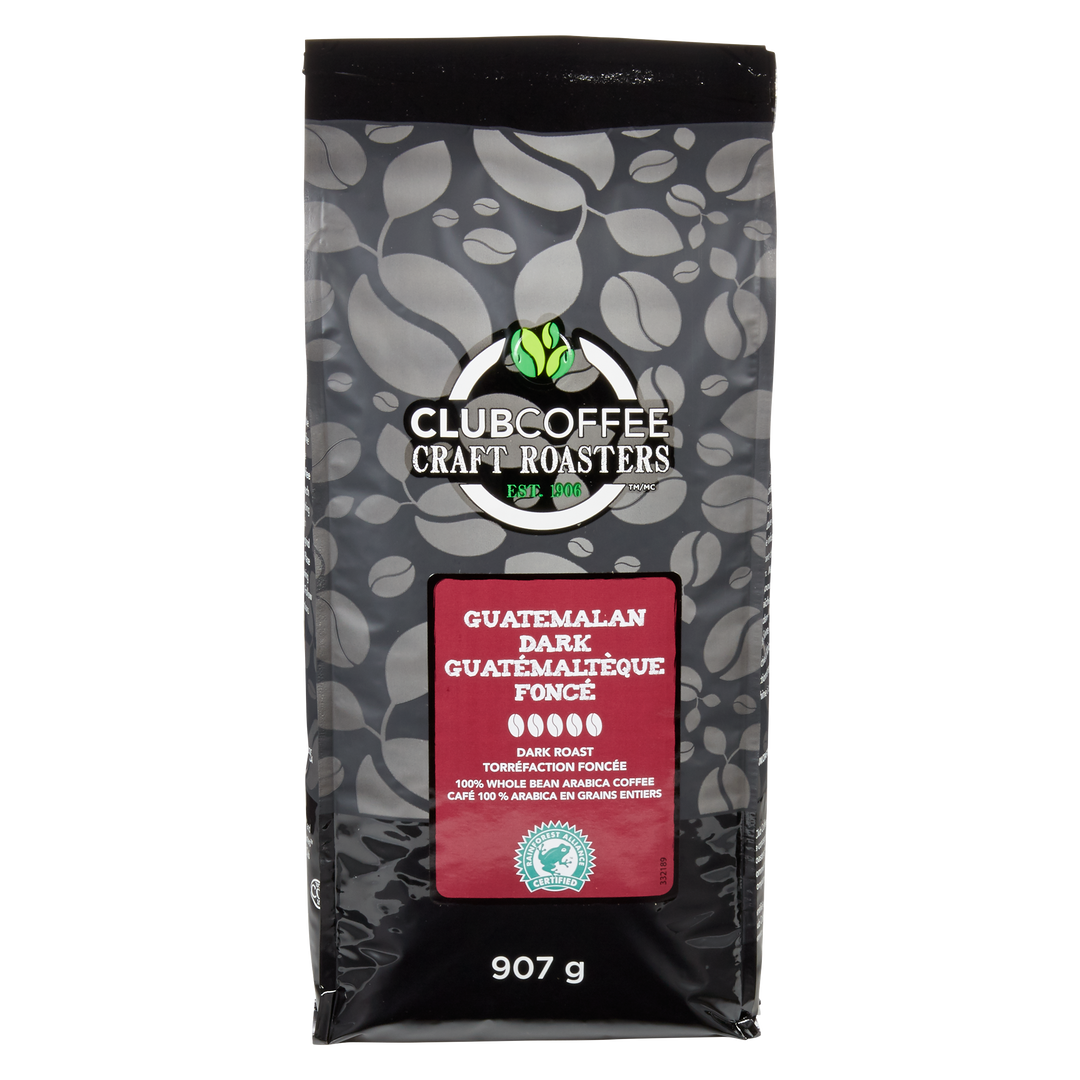 Club Coffee Craft Roasters | Guatemalan Dark - Whole Bean Bag - Case of 8 x 2 LB Bags