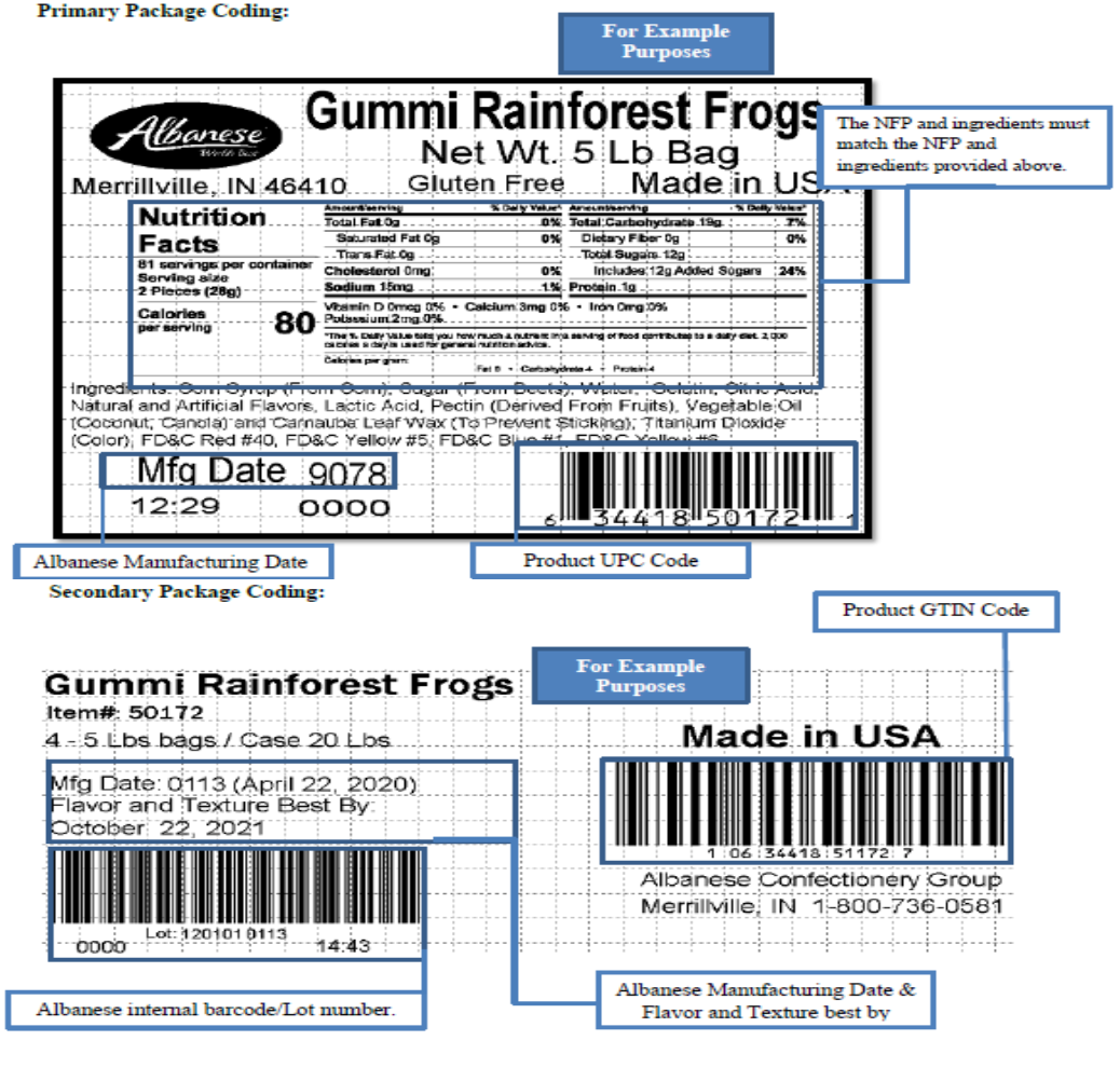 Gummi Rainforest Frogs Candy Toppings | TR Toppers G485-201 | Premium Dessert Toppings, Mix-Ins and Inclusions | Canadian Distribution