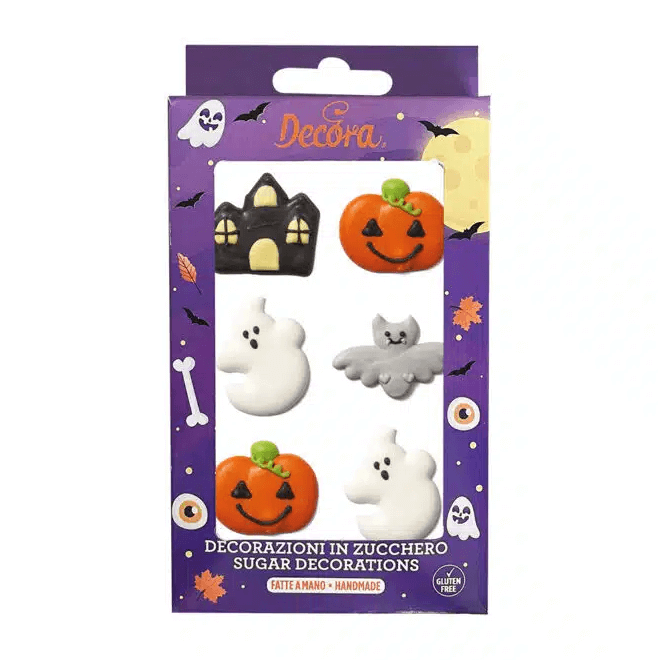 Décorations en sucre fantaisie d'Halloween – Fait à la main, 6 pièces - Distribution canadienne - Livraison gratuite partout au Canada pour les commandes de 199 CAD $ et plus