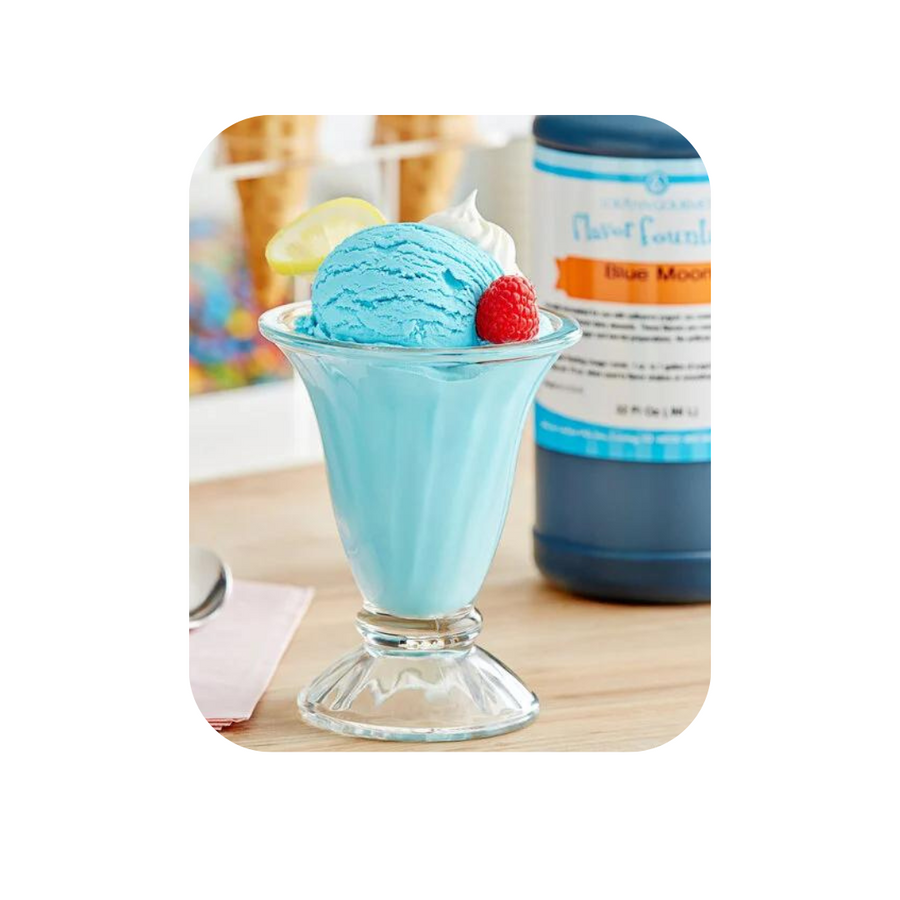 Blue Moon Flavor Fountain - 32 oz Bottle - Flavoring for Ice Cream, Gelato, Milk Shakes, Slushies, Granitas, Protein Shakes, Baking, Cooking and Beverages - Canadian Distributor