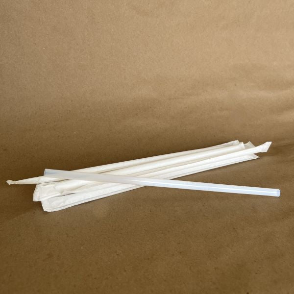 Translucent Jumbo Straw 5/16"dia/10"long/Wrapped/2000cs/50per pk BPI