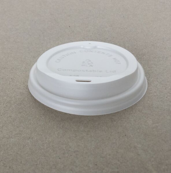 Sip White PLA Compostable Hot Cup Lid - 4/6/8/10-20 oz - 1000cs BPI - Disposable Take Away Food Packaging - Canadian Distribution