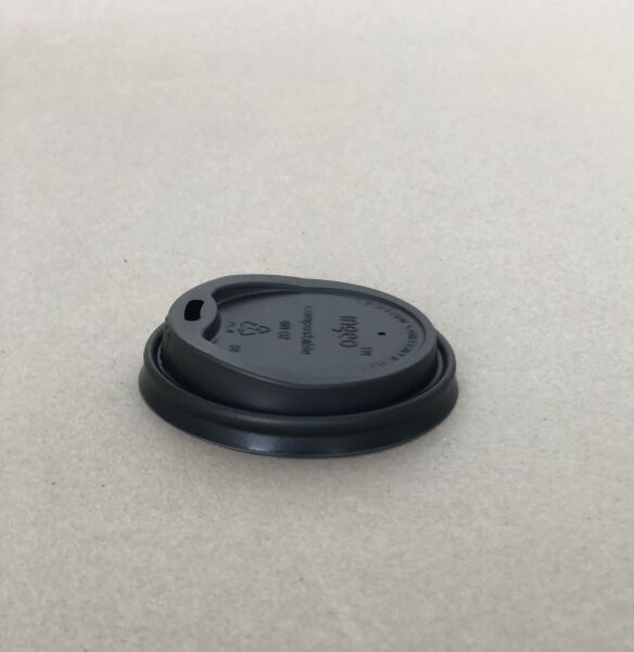 Sip Black PLA Compostable Hot Cup Lid - 8/10-20 oz - 1000cs BPI