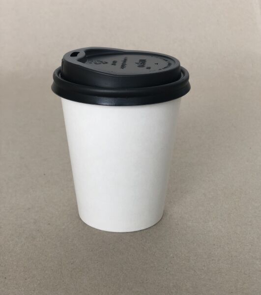 Sip Black PLA Compostable Hot Cup Lid - 8/10-20 oz - 1000cs BPI - Disposable Take Away Food Packaging - Canadian Distribution