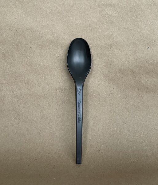 6.5" Black PLA Spoon 1000cs BPI