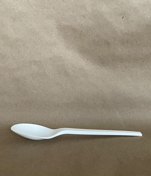 6.5" White PLA Spoon 1000cs BPI - Disposable Take Away Food Packaging - Canadian Distribution