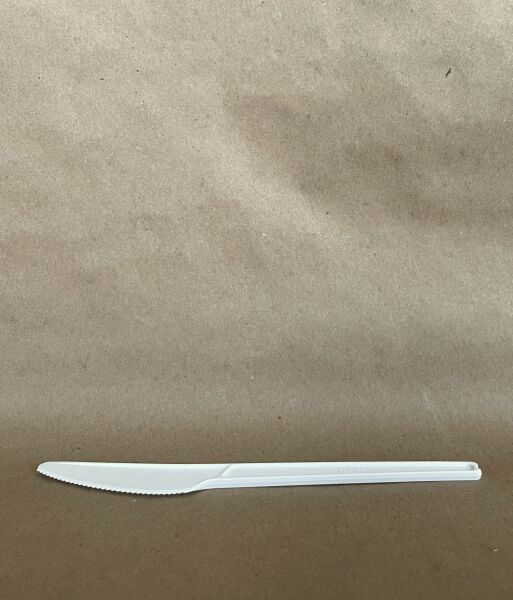 6.5" White PLA Knife 1000cs BPI - Disposable Take Away Food Packaging - Canadian Distribution