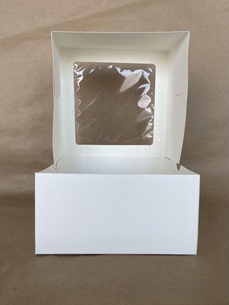 White PLA Window Box 10" x 10" x 5" , 100 per case - Disposable Take Away Food Packaging - Canadian Distribution