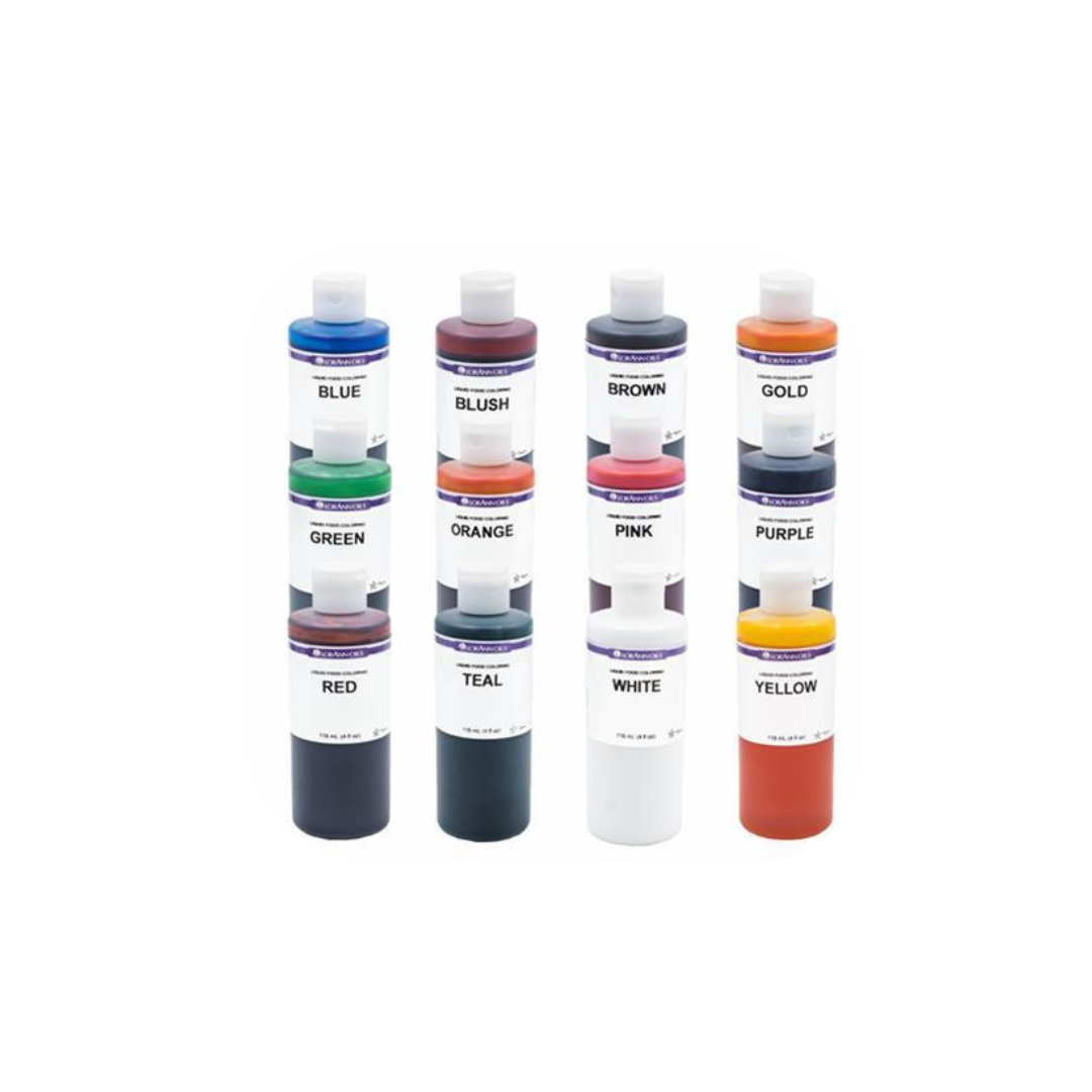 12-Unit Liquid Food Color Assortment, Variety Pack, 1 ounce, 12 unit p ...