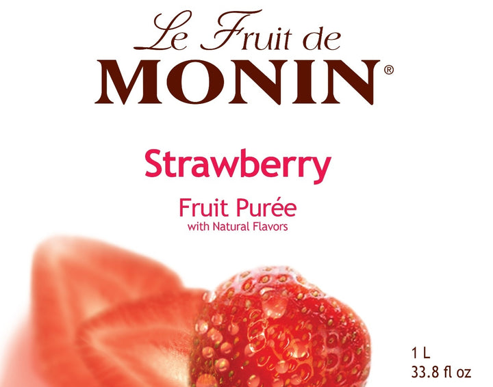 Canadian Distributor - Strawberry Purée - Monin - Premium Fruit Purees - 1L Plastic Bottle