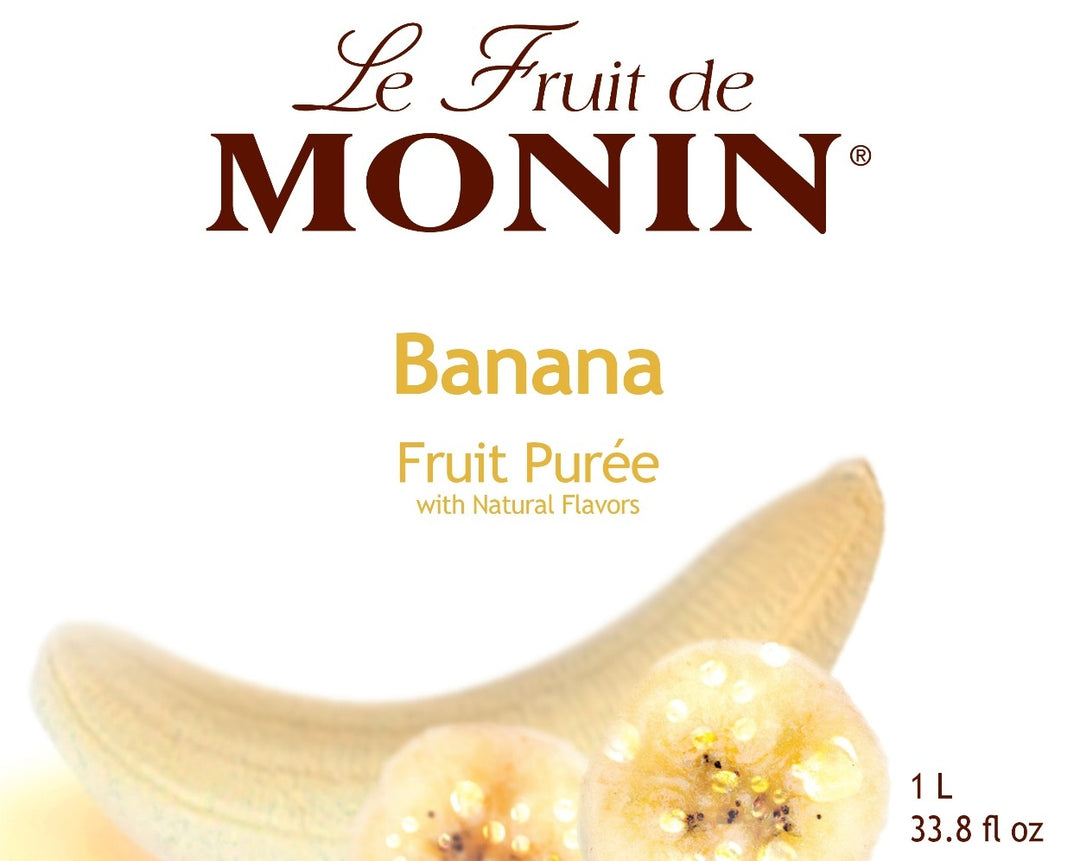 Foodservice - Banana Purée - Monin - Premium Fruit Purees - 1L Plastic Bottle