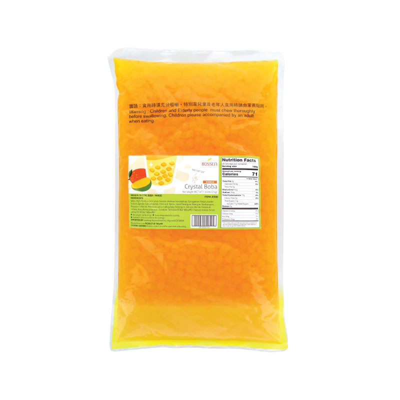 Mango Crystal Boba - Jelly Boba - Bossen Canada - Bubble Tea Distribution/Wholesale 