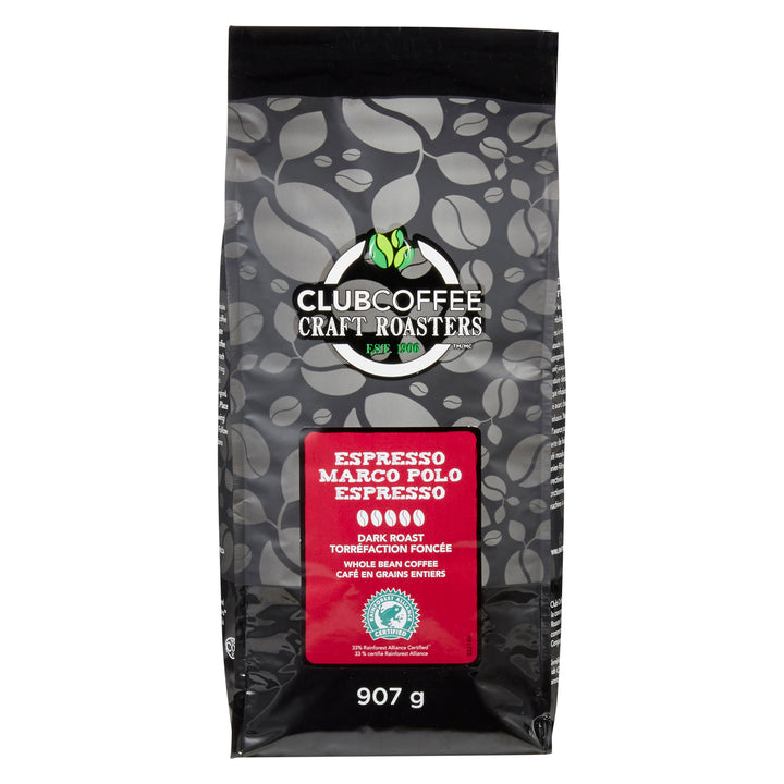 Club Coffee Craft Roasters | Marco Polo Espresso - Whole Bean Bag - Case of 8 x 2 LB Bags