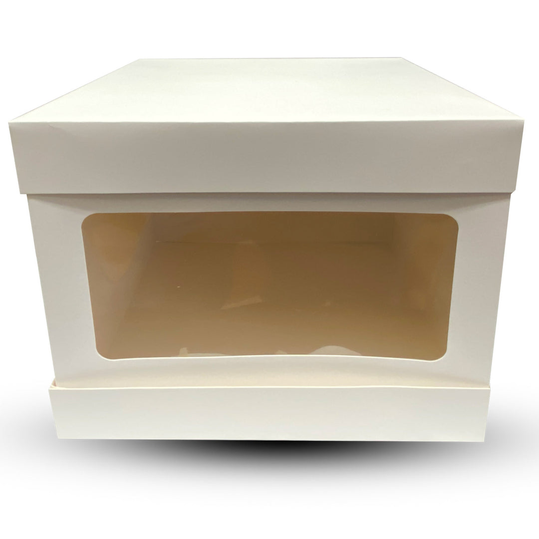 Cake Box - White with Window - 12" x 12" x 10" - 25 Pack