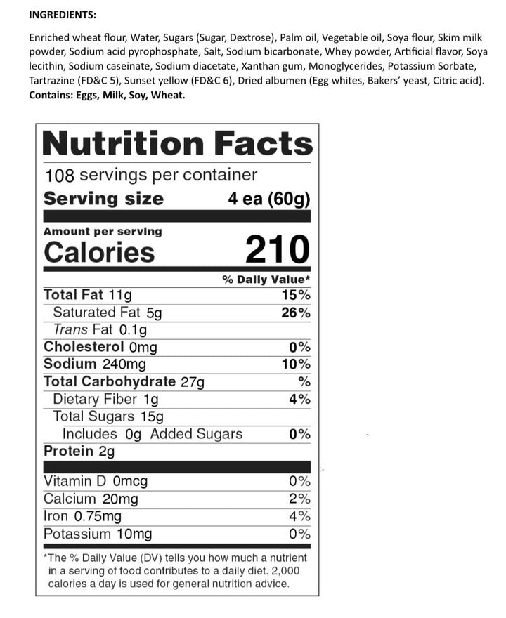 Mini Donuts Ingredients and Nutritional Info Canada