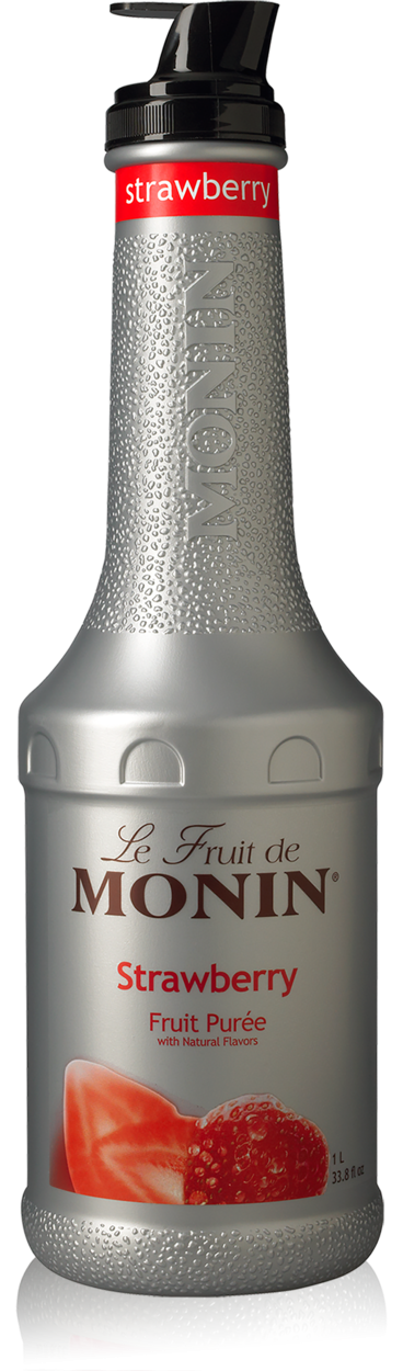 Strawberry Purée - Monin - Premium Fruit Purees - 1L Plastic Bottle
