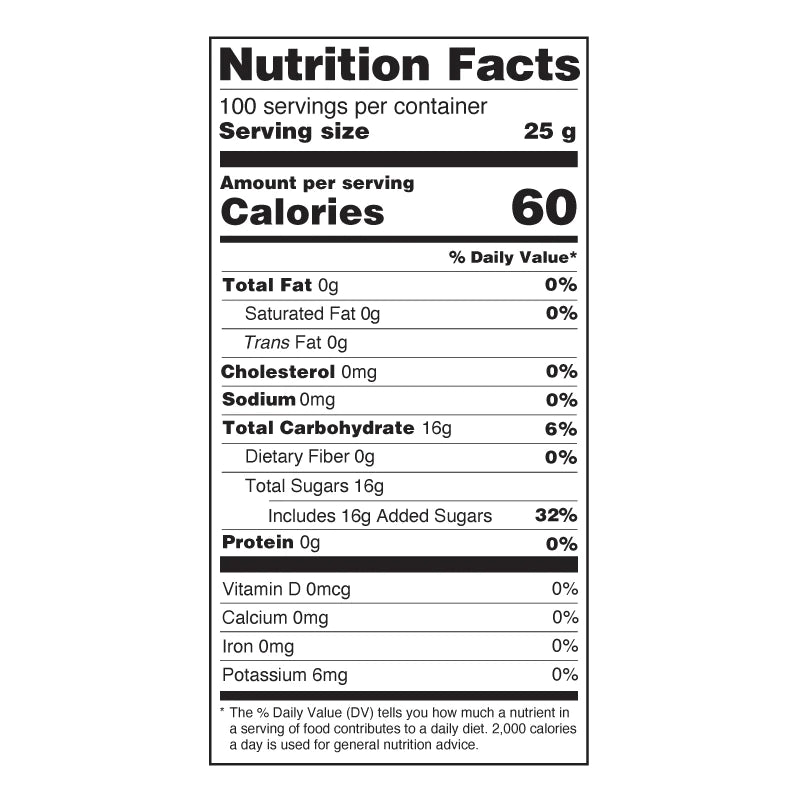 Strawberry Fruit Syrup Nutritional Information
