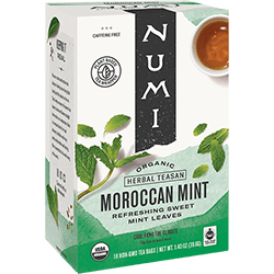 Numi - Moroccan Mint - Case of 108 Tea Bags | Certified Fairtrade Organic - Caffeine-Free