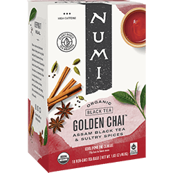 Numi - Golden Chai - Case of 108 Tea Bags | Certified Fairtrade Organic