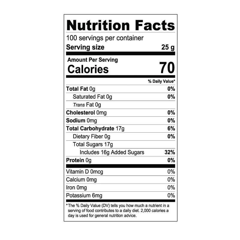 Green Apple Fruit Syrup Nutritional Information