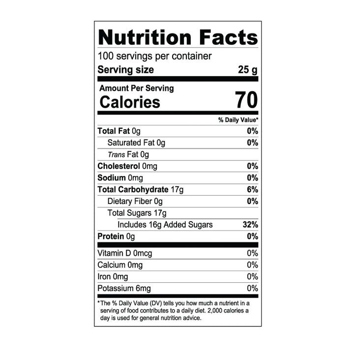 Green Apple Fruit Syrup Nutritional Information