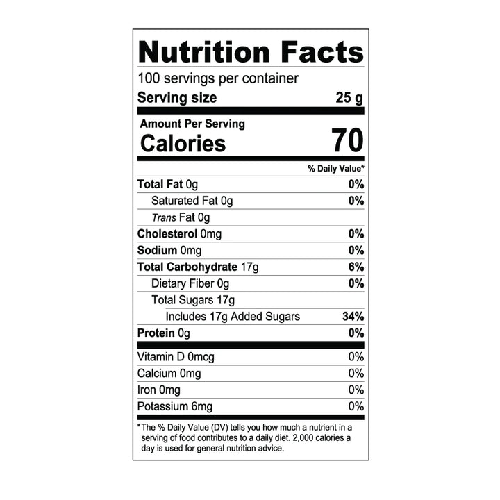 Passion Fruit Fruit Syrup Nutritional Information