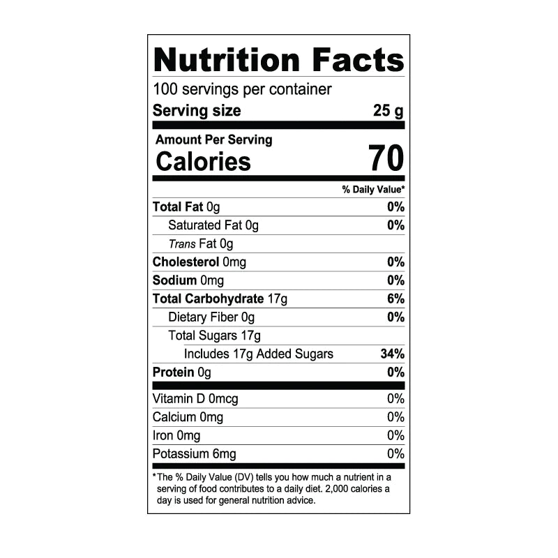 Pineapple Fruit Syrup Nutritional Information