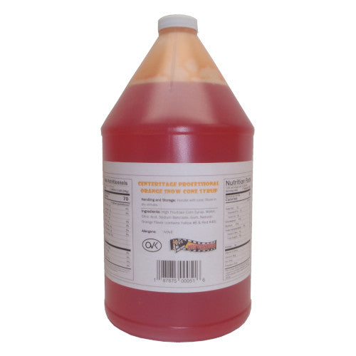 Snow Cone Syrup Orange - 4 x 1 Gallon