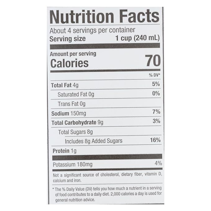 Nutritional Info for Pacific Foods Original Almond Canada