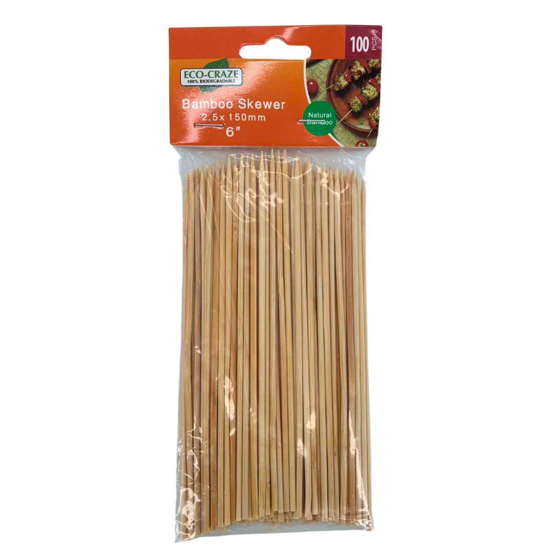 Eco-Craze - Bamboo Skewer - 2.5mm X 6" - BST2515