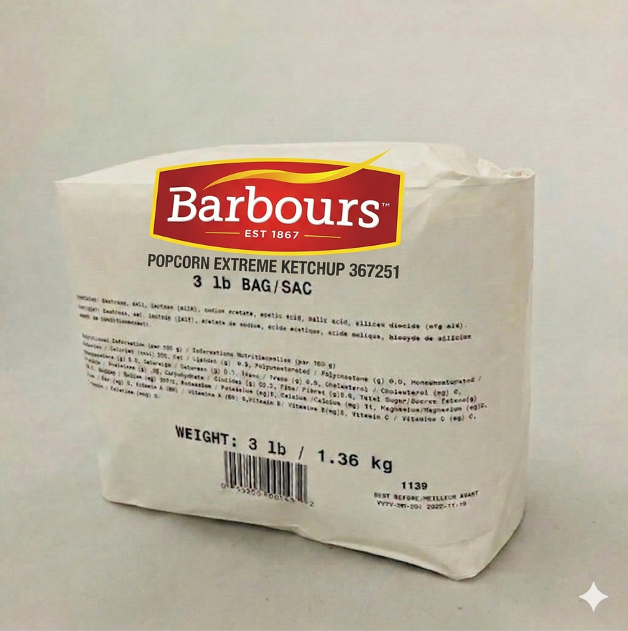 Pop N Top - Extreme Ketchup - Popcorn and Snacks Seasoning - 1.36 KG Bag - Case (6 x 1.36 KG) - Ships Free Within Canada on Orders Above CAD $199