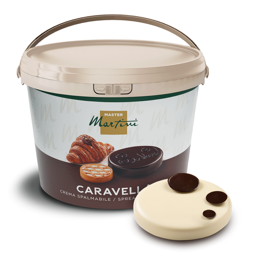 Caravella White Chocolate Spreadable Cream Coating - 5 KG Bucket - Canadian Distributor