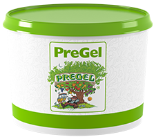 PreGel container with green lid and label on a white background - Online Canadian Distributor Fun Foods Canada
