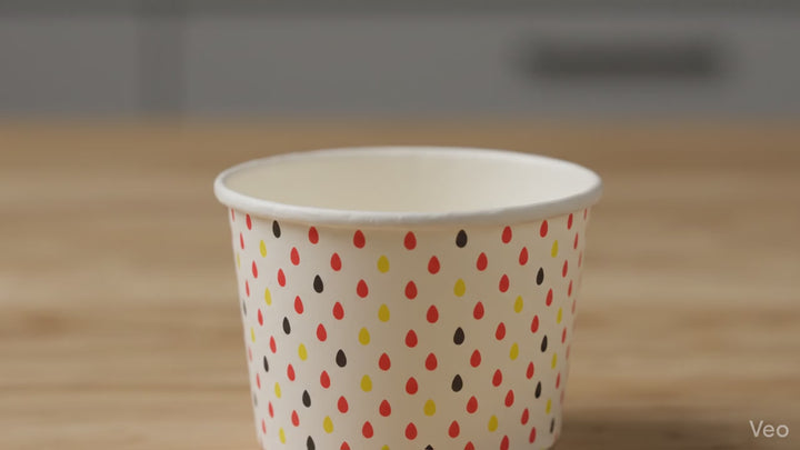 video of  Rainbow Polka Dot Ice Cream Cups (500/Case) - Canadian Distribution