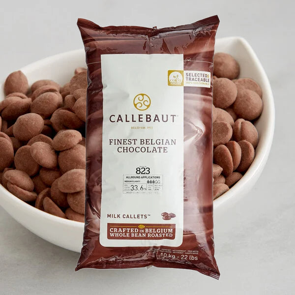 Wholesaler and Distributor of CALLEBAUT - Milk Chocolate Callets 823-NV-595 - 10KG - Barry Callebaut Canadian Distribution
