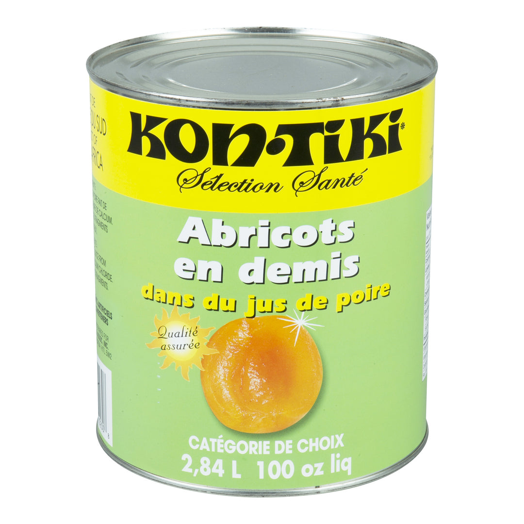 Apricot Halves In Natural Juice - 6 x 2.84 L - Kontiki - Restaurant and Foodservice Ingredients - Canadian Distribution