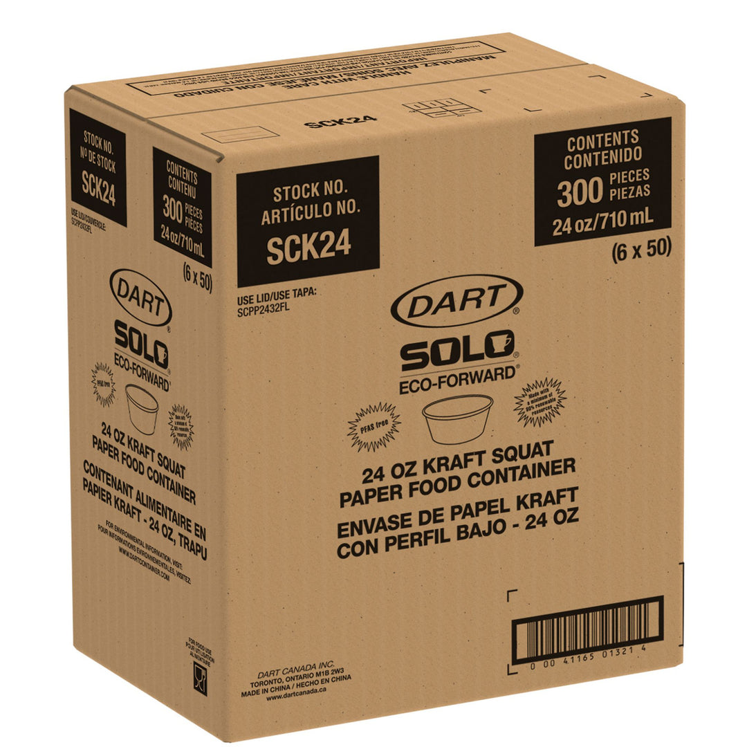 Container Paper Round Kraft 24 oz. - 6 x 50 count - Dart Container - Packaging and Accessories - Restaurant Supplies and Equipment - Canadian Distribution